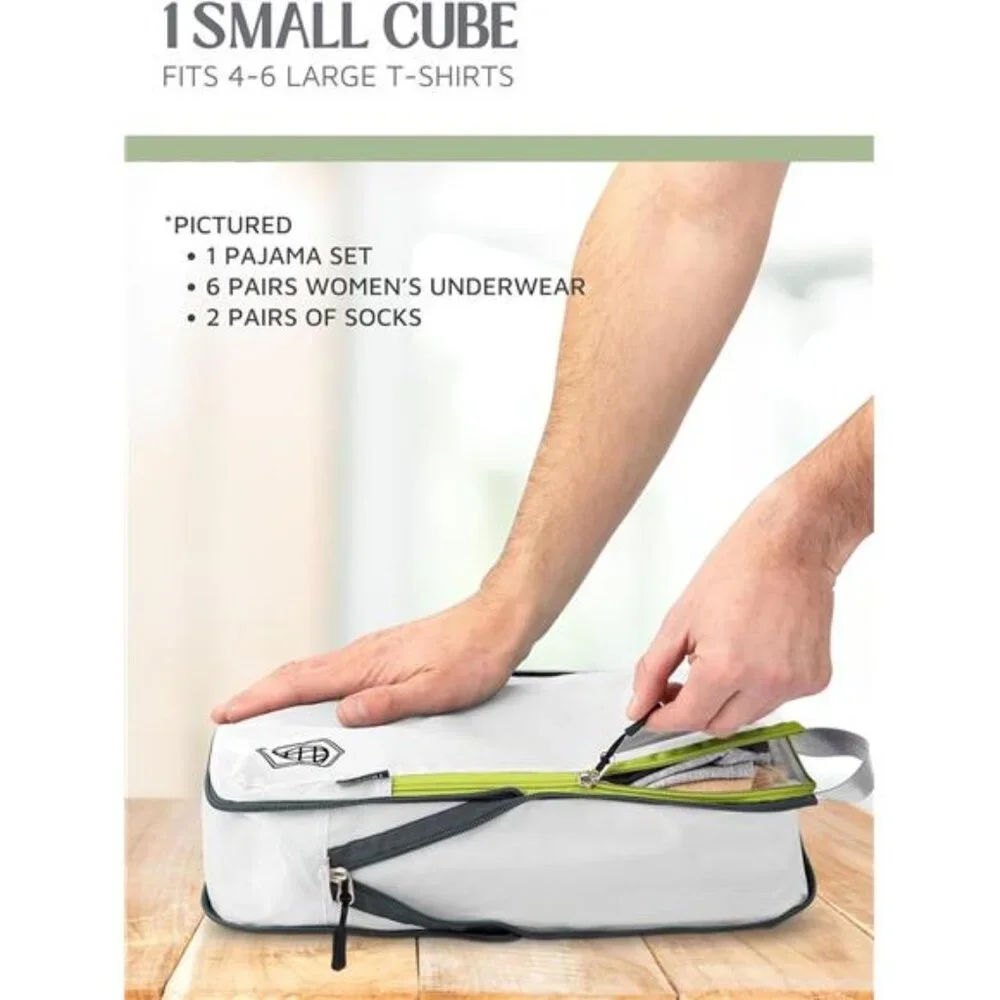 Compression Packing Cubes Set for Travel - Lightweight,Durable Clothes Organizer